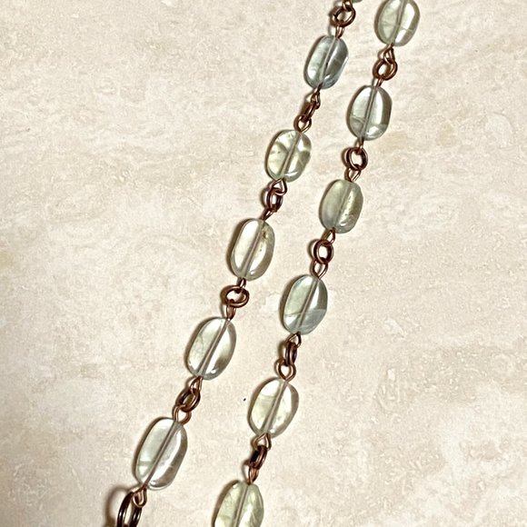 Rustic Agate & Fluorite Copper Necklace, Genuine Green Tumbled Gemstone - Picture 8 of 12